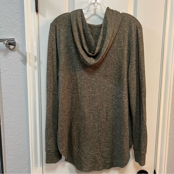 Grayson Threads Large Tunic Long Sleeve Green Top Star Hoodie Soft Pockets - Picture 4 of 5